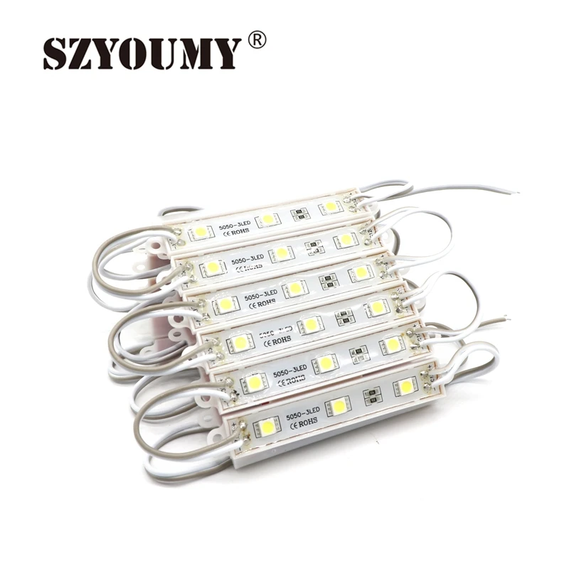 SZYOUMY 2000 шт. 3 светодио дный 5050 SMD светодио дный Модуль теплый белый зеленый синий и красный цвета RGB Водонепроницаемый IP65 высокое Яркость