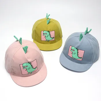 

Baby Boys Girls Hats Soft Cotton Dinosaur Sunhat Eaves Baseball Cap Sun Hat Beret Kids Fashion Cartoon 2019 Hot Sale Cute Babe