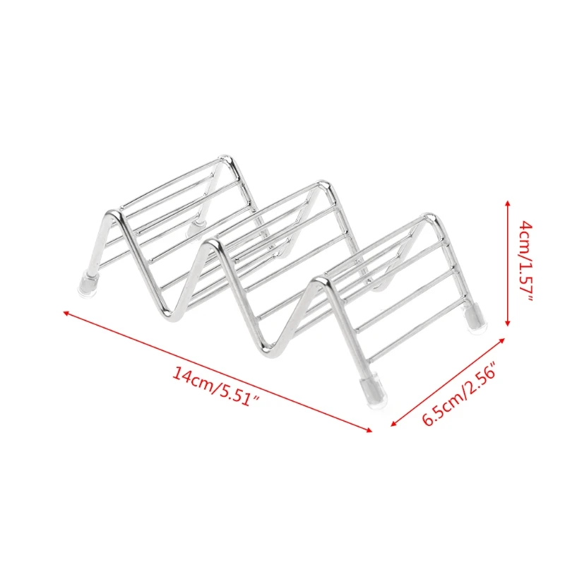 OOTDTY кухонная волна из нержавеющей стали Тако Держатель Дисплей Стенд Мексиканская стойка для Еды Оболочки
