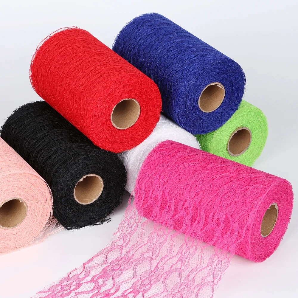 22Meter Tulle Lace Roll Spool 15cm Width Lace Ribbon DIY Embroidered
