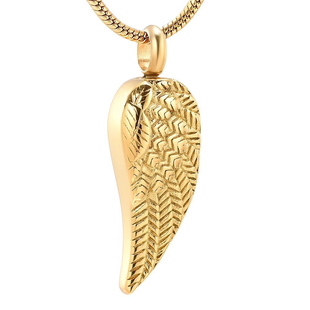 LKJ11731 серебро, золото, розовый и черный цвет Ангельские крылья из перьев кремации ожерелье с Воронка наливное отверстие комплект для хранения пепла на память