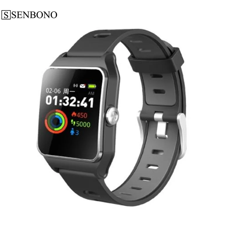 SENBONO IP68 Водонепроницаемые GPS умные часы P1C цветной экран монитор сердечного ритма