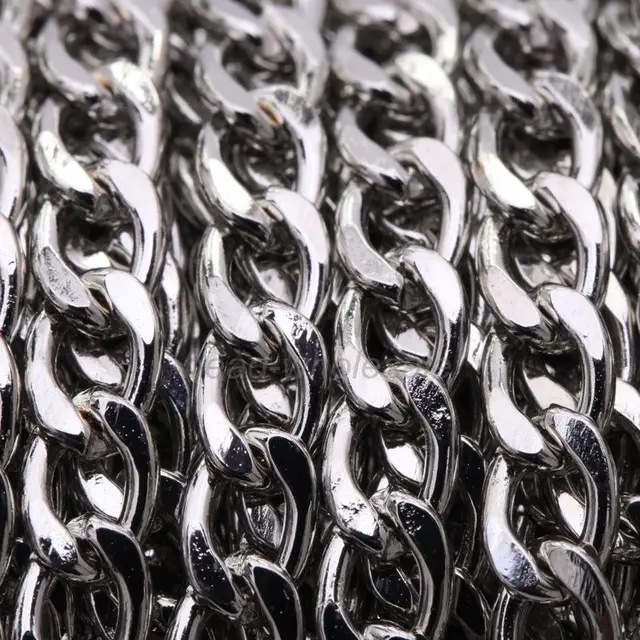 2m Silver Plated Cable Open Link Iron Metal Chain Findings 4x6mm 6x8mm