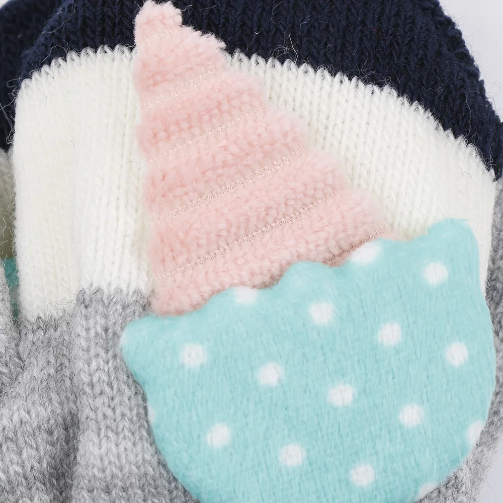 Новые зимние перчатки милые холодной детей открытый утолщение вязание Перчатки
