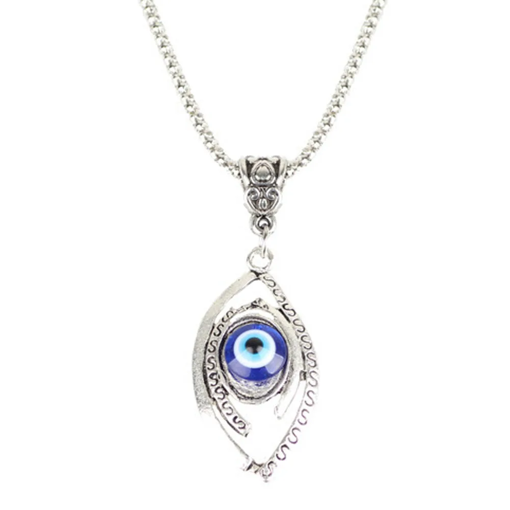 Fashion Jewelry Turkish Evil Eye Necklaces For Men Blue Eye Moon