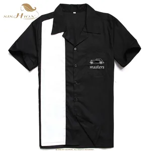 Image 4 - SISHION L 3XL حجم كبير الرجال قميص ST126 قصيرة الأكمام أسود أحمر Rockabilly البولينج القطن قمصان غير رسمية للرجال camisa الذكور