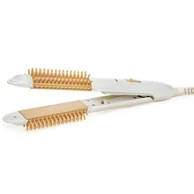 Предотвратить Горячее предложение Керамическая Плитка электрическая расческа для волос бигуди для больших волос завивка металлический цилиндр двойного использования шина прямые выпрямления волос