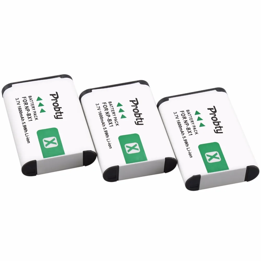 3Pcs Probty Np-Bx1 Np Bx1 Npbx1 Batteria Per Sony Wx300 Hdr-As10 As15 As30V As100V As100Vr Cx240 Mv1 Rx100 Hx50V Hx300 Rx1 Macchina Fotografica