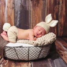 Детская шапка Шапки, новорожденных Кролик крючком Hat& Шорты комплект для малышей новорожденных Kintting Опора Размер: 0-1 м, 3-4 м