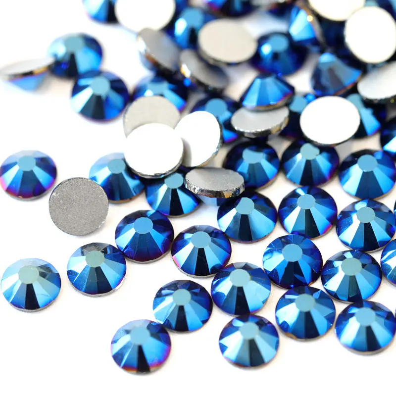 

2028 Mine Blue Non Hot Fix Rhinestone Glitters Rhinestones Flatback Glass Crystal Nail Rhinestones For Nail Art Decoration B1060