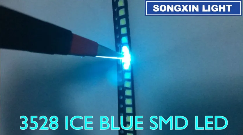 50 шт. SMD светодиодный 3528 Ледяной Синий светодиодный светильник с бусинами, диод, Прямая с фабрики