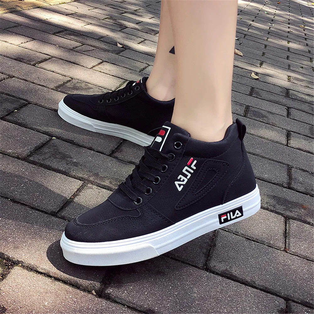 

Women's Vulcanize Shoes artificial PU Rubber female low to help adhesive shoes front strap round head imitation leather Leisure