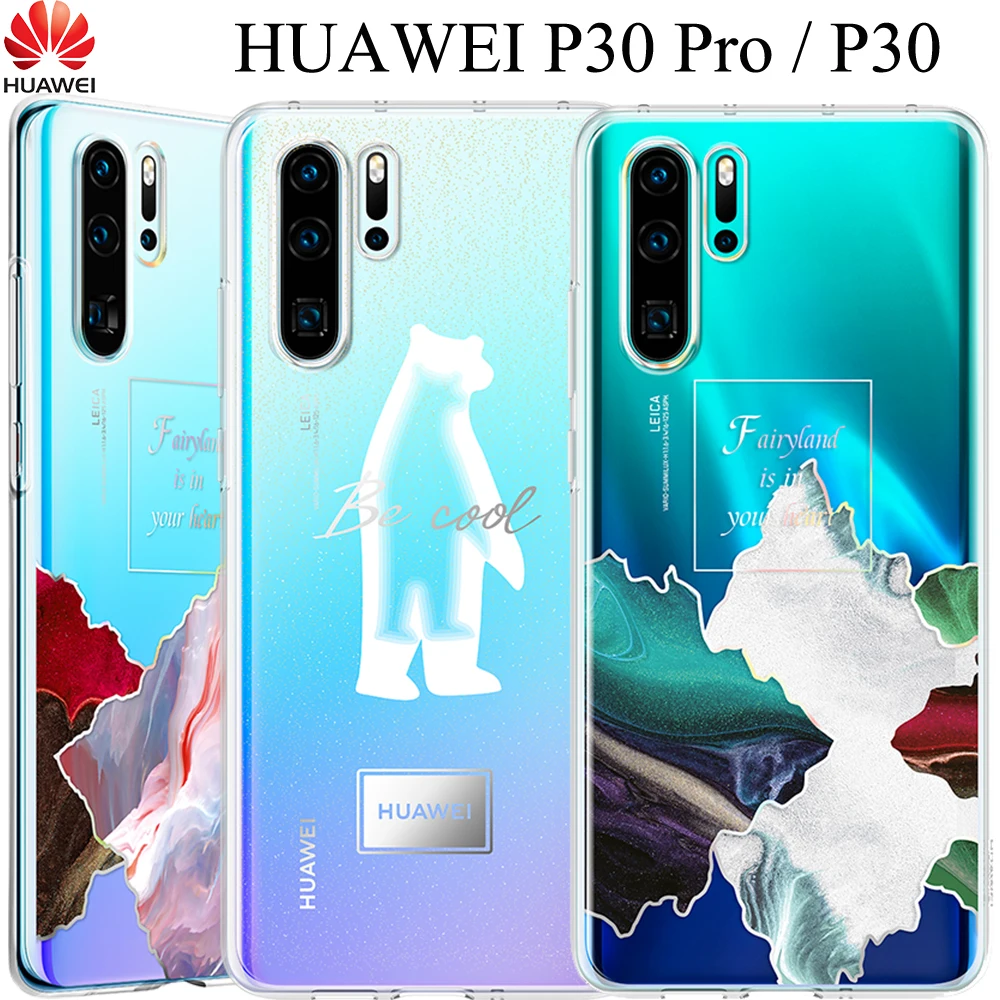 Huawei P30 Pro прозрачный чехол P30Pro двухслойный узор прозрачный чехол huawei P30 Pro прозрачное покрытие мягкий термополиуретановый полностью закрытый чехол Чехол