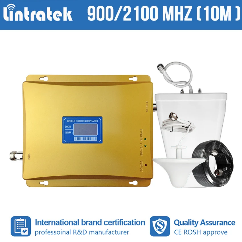 

Lintratek 2G 3G 900 2100 MHz Double Band Mobile Phone Signal Booster GSM 900 WCDMA 2100 Repeater Voice Internet Amplifier #7
