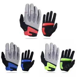 Анти-шок анти-пот Для мужчин перчатки Для женщин длинный палец дышащий силиконовый гель Pad Suede mtb Mountain перчатки черный m, L, XL