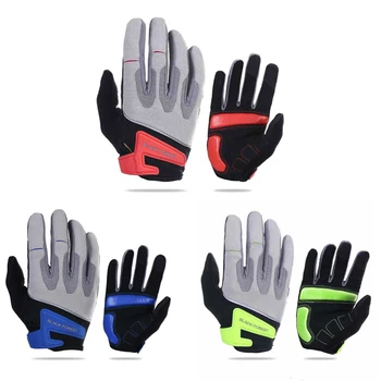 

Anti-Shock Anti -Sweat Men Glove Women Long Finger Breathable Silicone Gel Pad Suede mtb Mountain Gloves Black M L XL