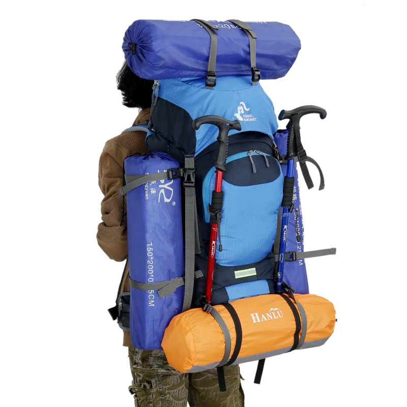 

60L Camping Hiking Backpack Mountaineering Bag Large Capacity Trekking Rucksack Outdoor Backpack Hiking Camping Tent aluminum