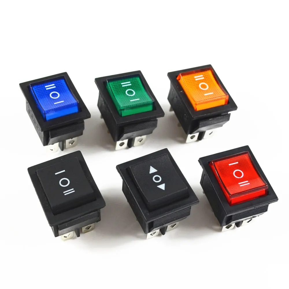 

Rocker Switch Power Switch 3 Position 6 Pins With Light 16A 250VAC/ 20A 125VAC