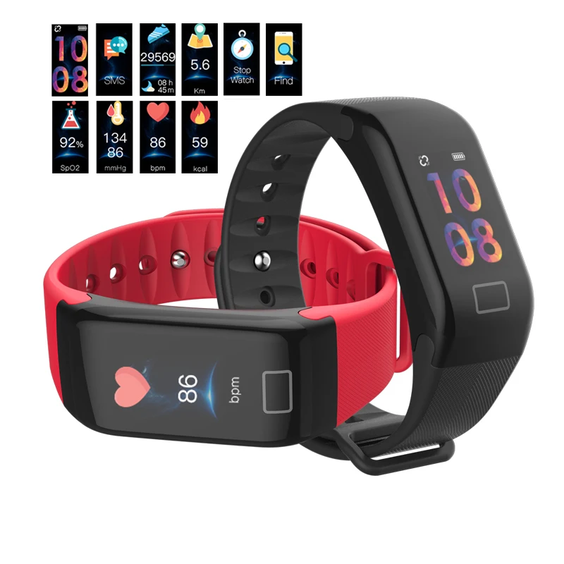 F1 Смарт Пульса крови Давление браслет для мониторинга Bluetooth Smart Electronics наручный
