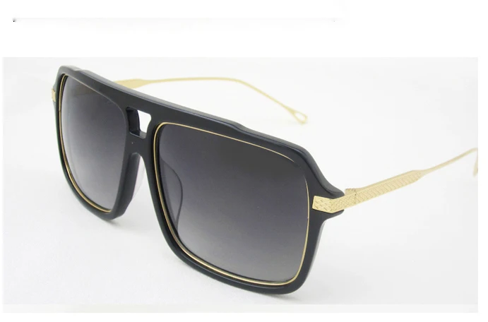 Europe New Famous Brand Designer Retro Goggle Clear Gradient Lens Black Sunglasses Oversize Luxury DRX-19015 Men/Women With Box