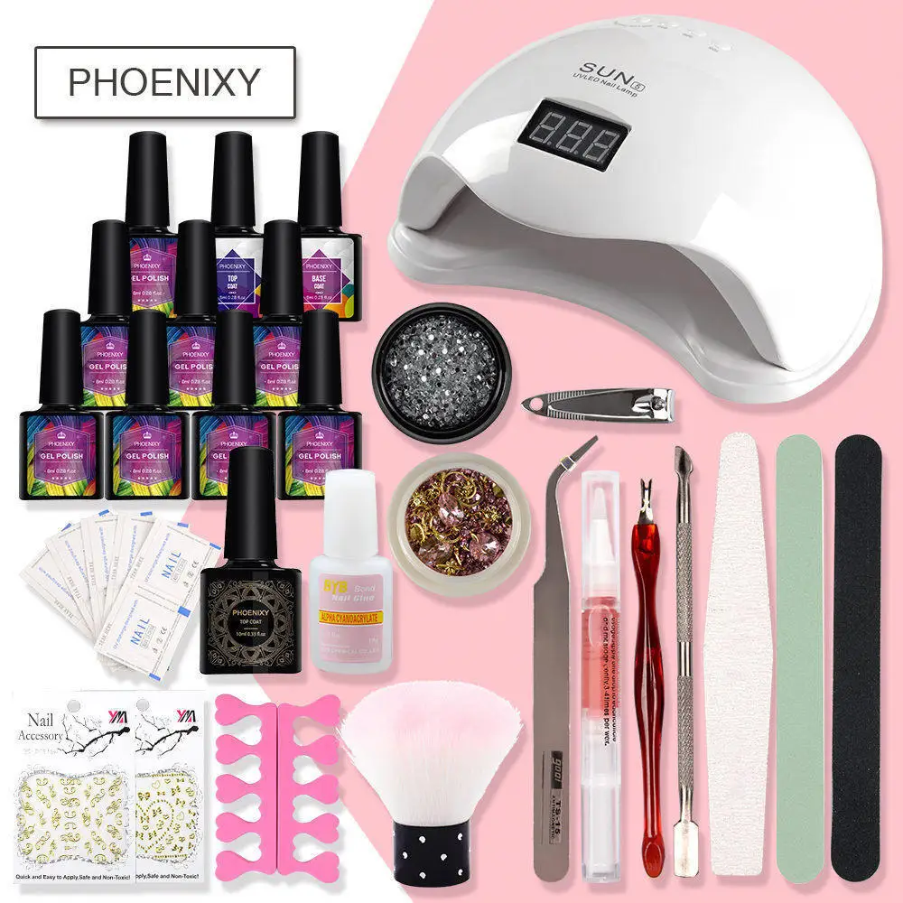 

Manicure Set 8ML 8Colors Matte Nail Polish 36W Dryer LED Lamp Semi Permanant Top Base For Tools Manicure Kit