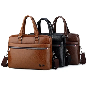 

Men's Briefcase Fashion Handbag Male Leather Bag For A4 Documents 14" Laptop Briefcase Business Men Shoulder Bags Messenger Bag