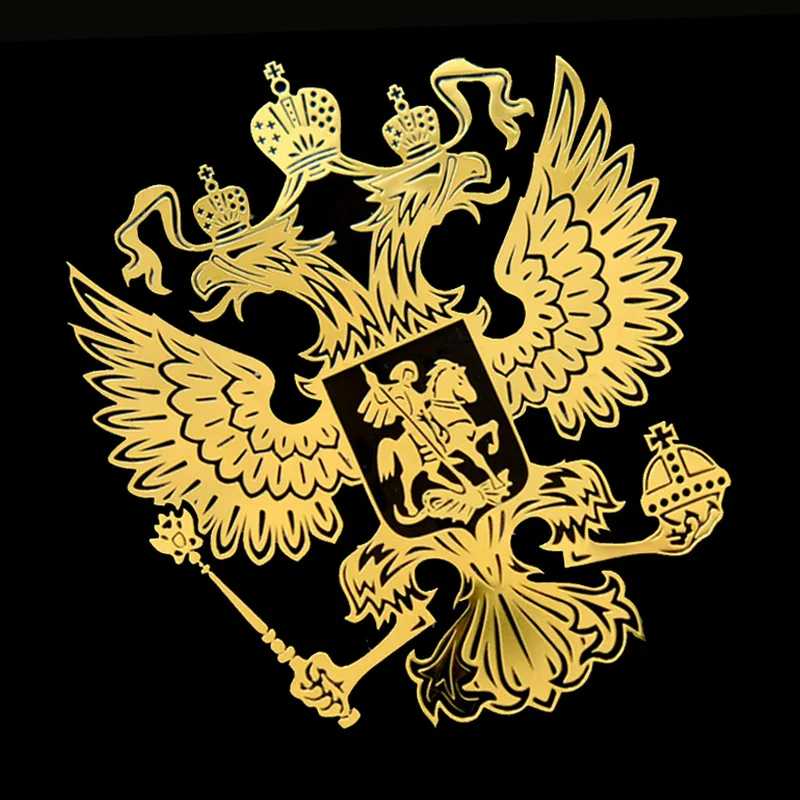 

Russian Coat of Arms Nickel Metal Self Adhesive Stickers Russia Federation Eagle Emblem Car Style Portable Sticker Assessoires