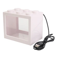 Мини USB светодиодный светильник, прозрачный аквариум, украшение для аквариума, офисный Декор, белый
