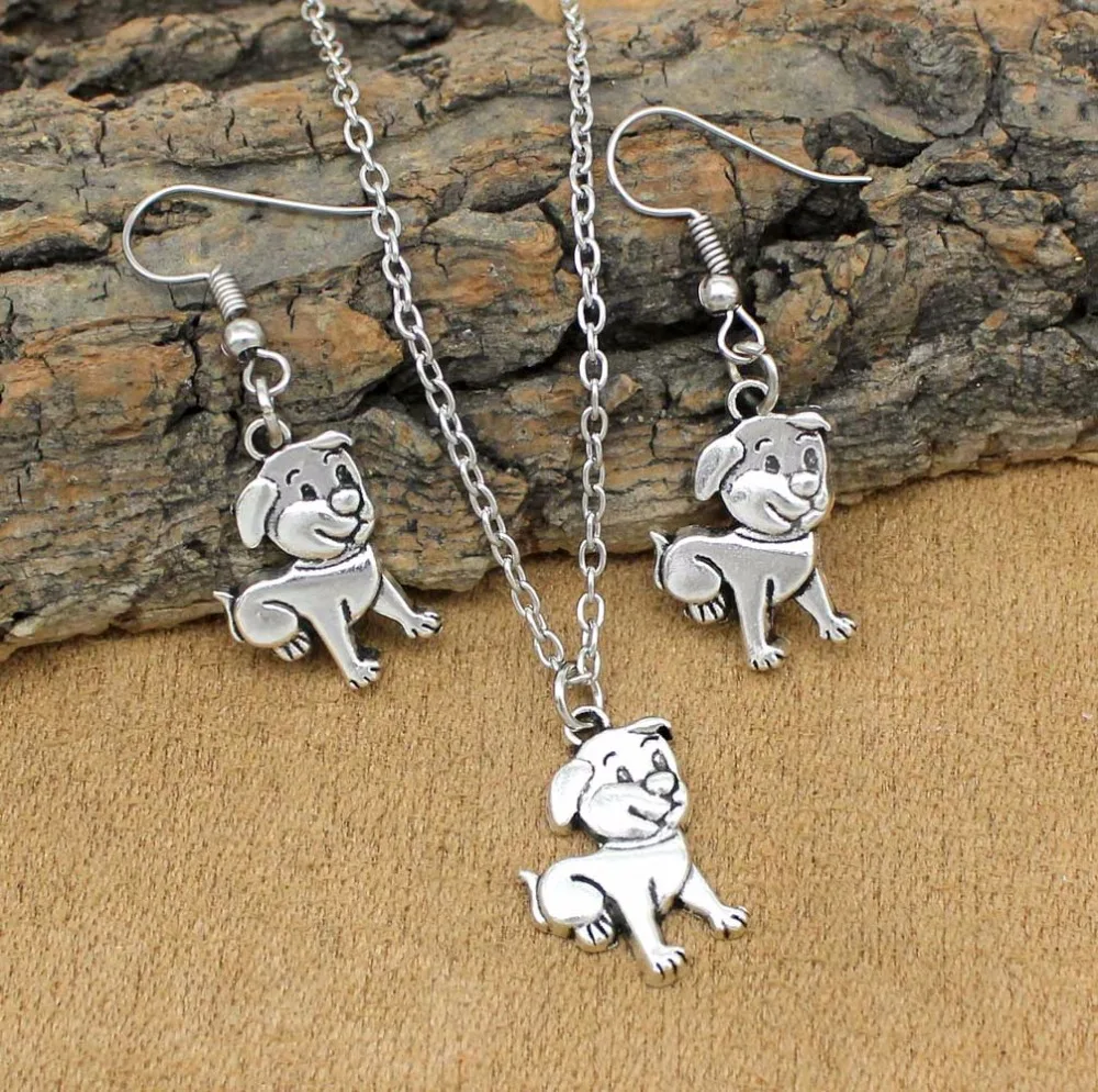 Trendy Popular Jewelry Sets Dogs Necklace Earrings For Women Girls
