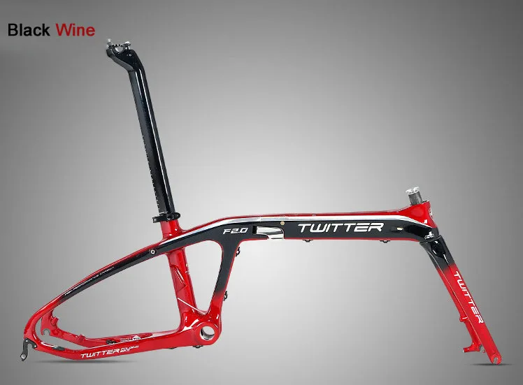 Best Twitter F2.0 T800 Carbon BMX Folding Bike Frame 20 Inch Wheels Portable Folding Bicycle Cycling Frame 20er Disc and V Brake 4