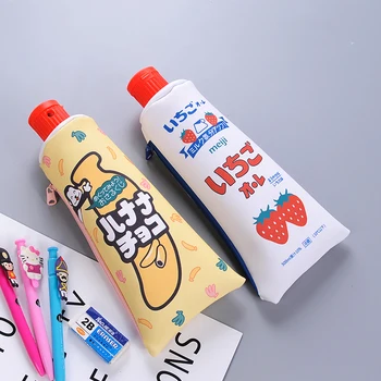 

NNRTS Cute cartoon creative bump color pencil sharpener toothpaste modelling pencil bags large capacity pen case