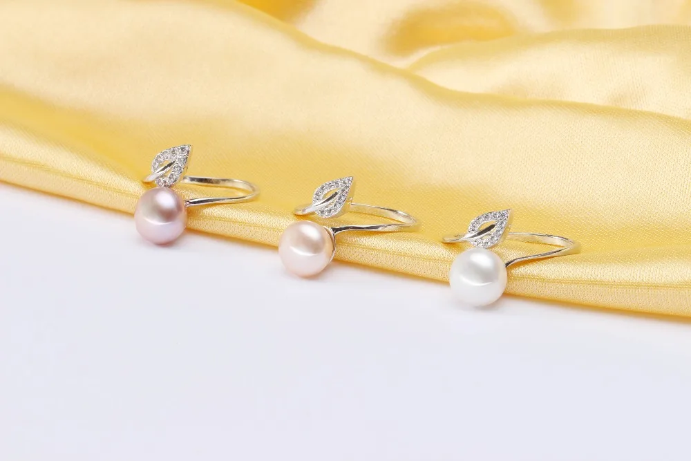 HENGSHENG стиль регулируемый размер высокое блеск AAAA 9-9,5 мм пресноводные жемчужные кольца для женщин модные жемчужные украшения кольца