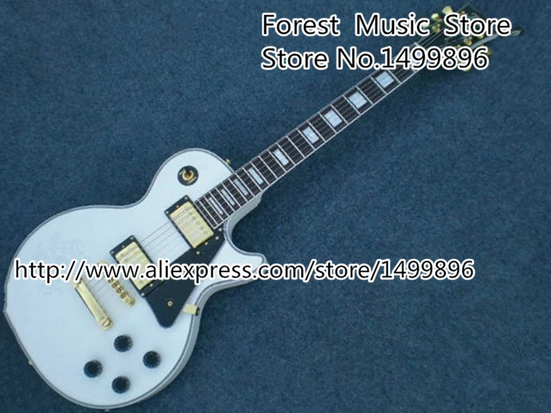 

Top Selling China 50th Commenoration White Suneye LP Custom Guitar Electric Left Handed Custom Available