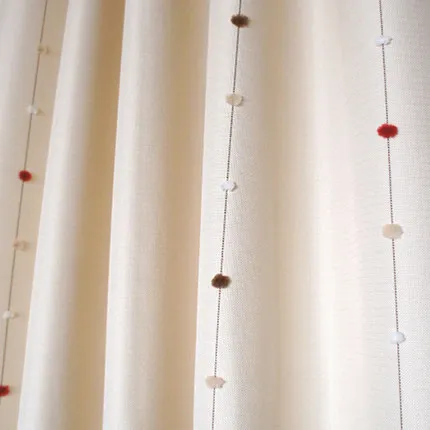 3D Красочные волосы мяч вышитые занавески s для гостиной спальни окна шторы хлопок лен шторы Жалюзи Белый Тюль T166#4 - Цвет: Color 1 Cloth