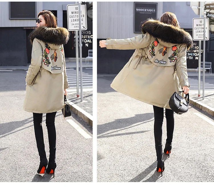 Parka Women Jackets Winter Long Hooded Women Winter Coat Korean Style Adjustable Waist 2018 New Parkas Female LZ980 (15)
