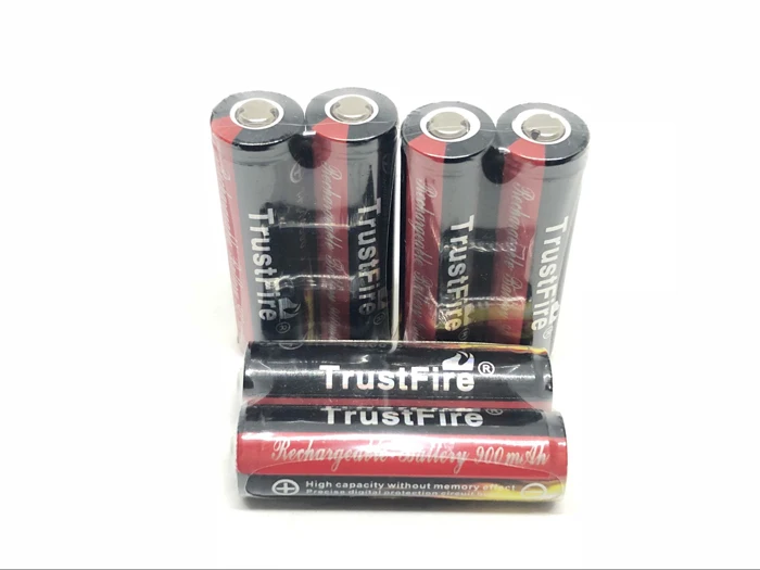 100 шт./лот TrustFire 14500 AA 900mAh 3,7 V Защищенные литиевые аккумуляторные батареи с PCB для фонарика