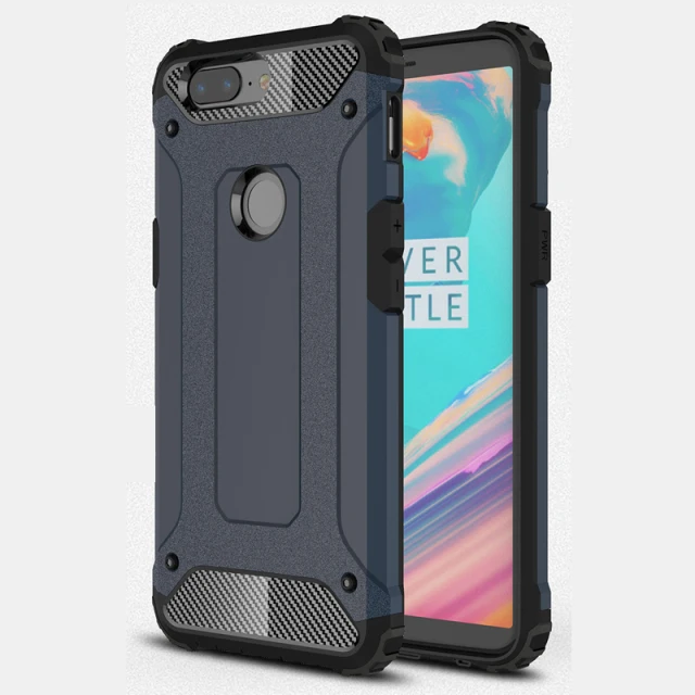 Чехол для Oneplus 5, силиконовый чехол, чехол для Oneplus 5 T, прочный резиновый Гибридный чехол для One Plus 5/5 t, задняя крышка Oneplus5, чехол - Цвет: Navy Blue