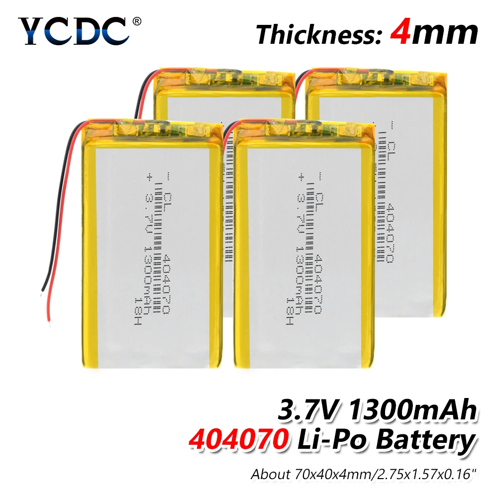 

Rechargeable 1300mAh 404070 Battery Lithium Polymer Li-Po li ion Battery Lipo cells For Camera MP4 MP5 GPS Cell Phone Tablet