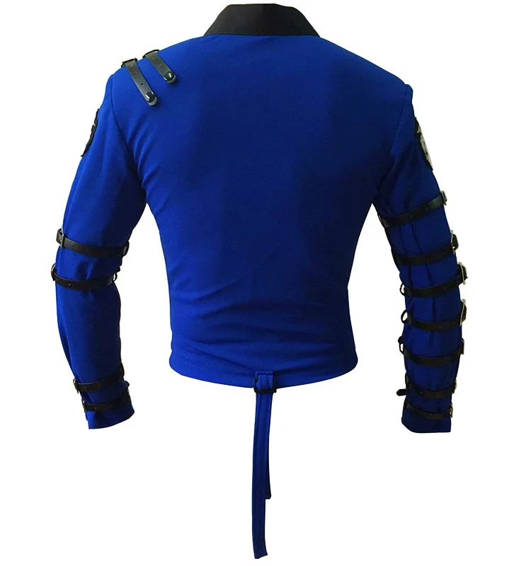 New Rare MJ Michael Jackson BAD tour Bule Bodysuit Skinny Jacket Punk Style Heavy Metal Music Ultimate Collection 2