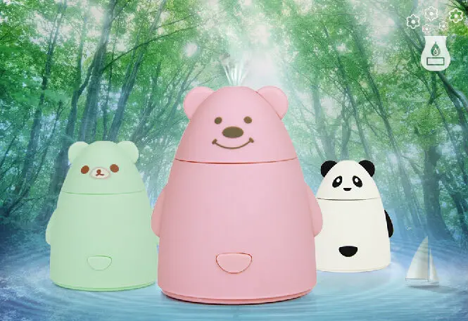 

USB Mini Cartoon Air Humidifier DC 5V Diffuser Air Purifier Mist Maker Fogger Ultrasonic Humidifiers Office Home Free Shipping