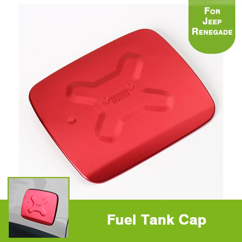 Red Aluminum Fuel Filler Door Cover Gas Tank Cap Trim For Jeep Renegade