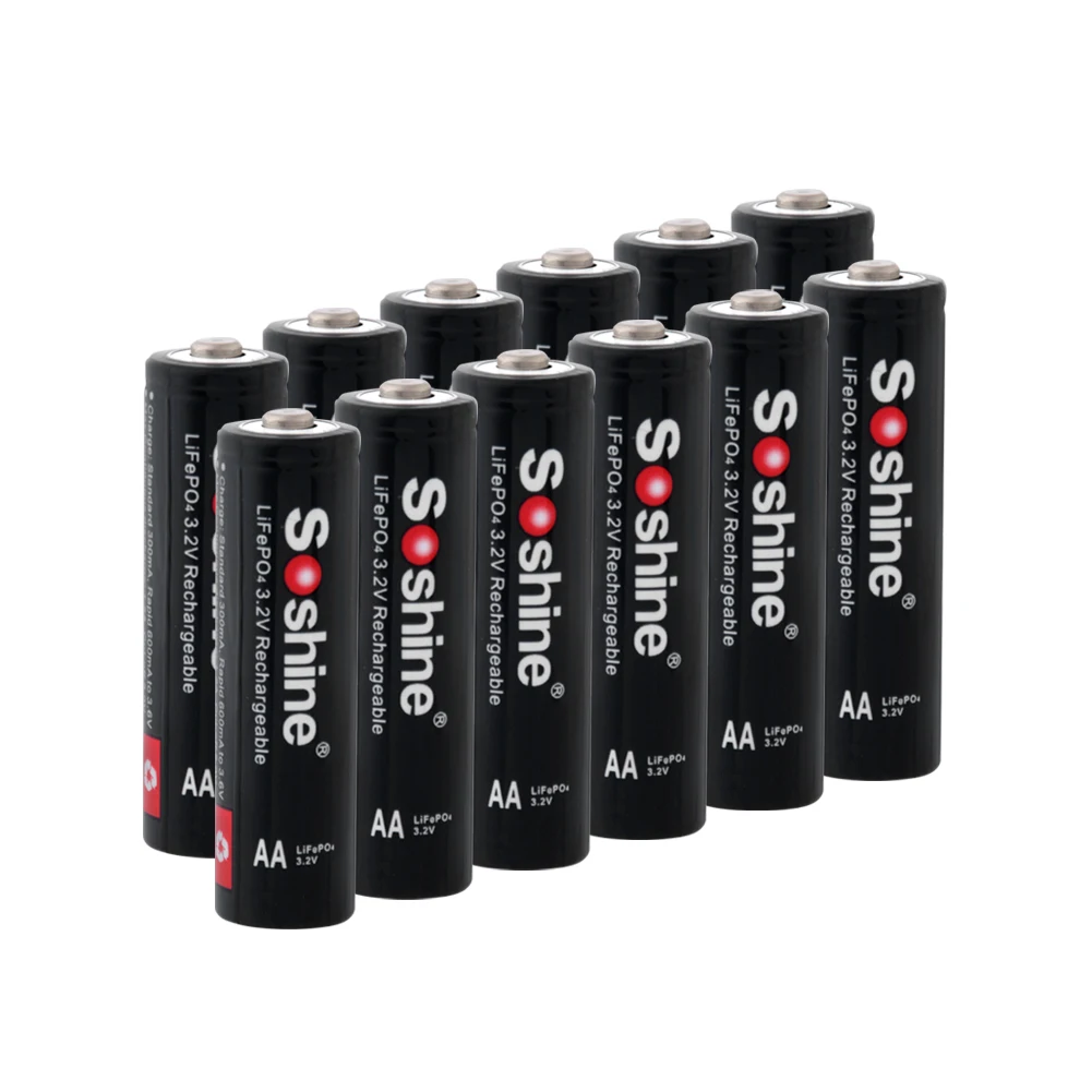 Soshine 700mAh 14500 AA LiFePO4 Li-Po Lithium Battery 3.2V rechargeable Batteria batteries Industrial use For LED Torch Toys