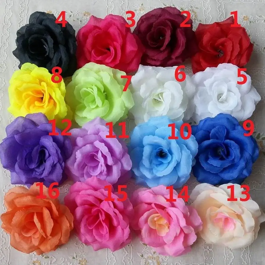 50 PCS Artificial Silk Flower Red Craft Rose Heads For Party Home