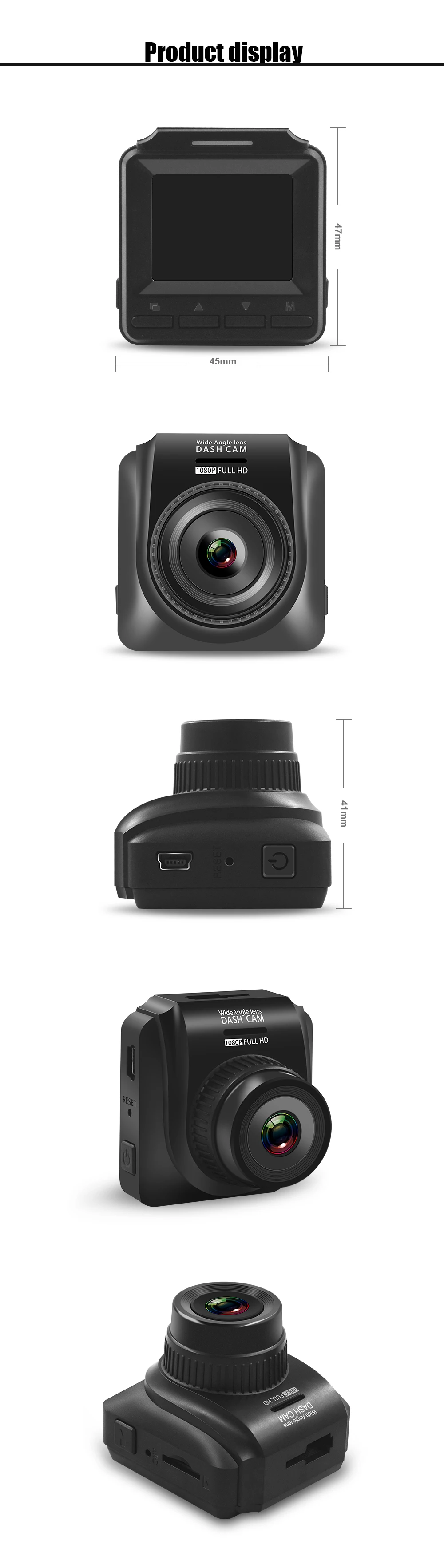 Мини Автомобильный видеорегистратор 1,5 дюймов lcd M010 FHD 1080P Автомобильный ИК ночного видения регистратор приборной панели