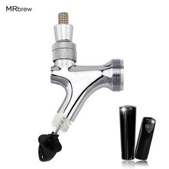 

Chrome Plated Beer Faucet Tap with Black Lever, Faucet Plug Cleaning Brush & Tap Nipple Sanitary Cover
