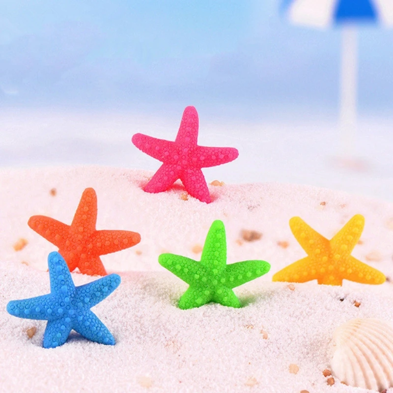 

5pcs Fish Tank Artificial Colorful Starfish Decoration Aquarium Ornaments Resin-m15