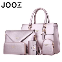JOOZ Brand Solid PU Leather Lady Handbags 5 Pcs Composite Bags Set Women Shoulder Crossbody Messenger