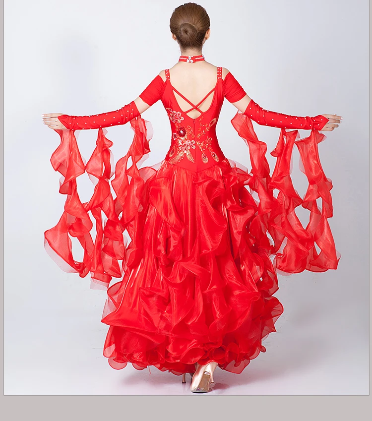Стандартный Платья для женщин для Костюмы для бальных танцев Танцы Вальс Современный платье для танцев Костюмы для бальных танцев