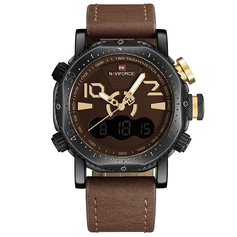 

Fashion Men Sports Watches Men's Digital LED Analog Quartz Dual Display Waterproof Watch Male Clock NAVIFORCE Relogio Masculino