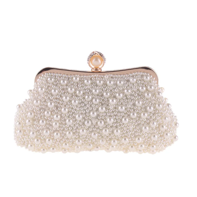 

New Pearl Dinner Handbag Women's Clutch Cross-Border Supply Evening bag Diagonal Small Square Handbag Spot Wholesale Party bag